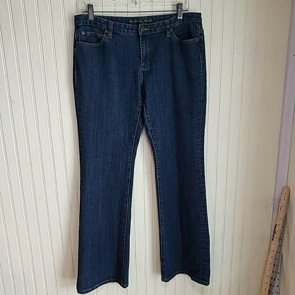 Michael Kors Jeans Womens 33x32 Blue Dark Wash Bootcut Stretch Denim Pants